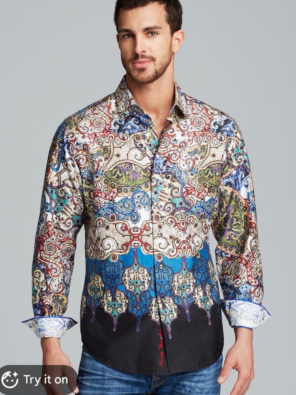 Robert Graham Man Friday Multicolor Paisley Long-Sleeve Shirt size xl